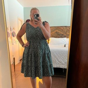 Green floral tank dress